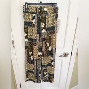 Floral Patchwork Cropped Pants